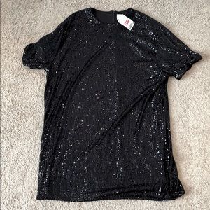 H&M black sequined dress